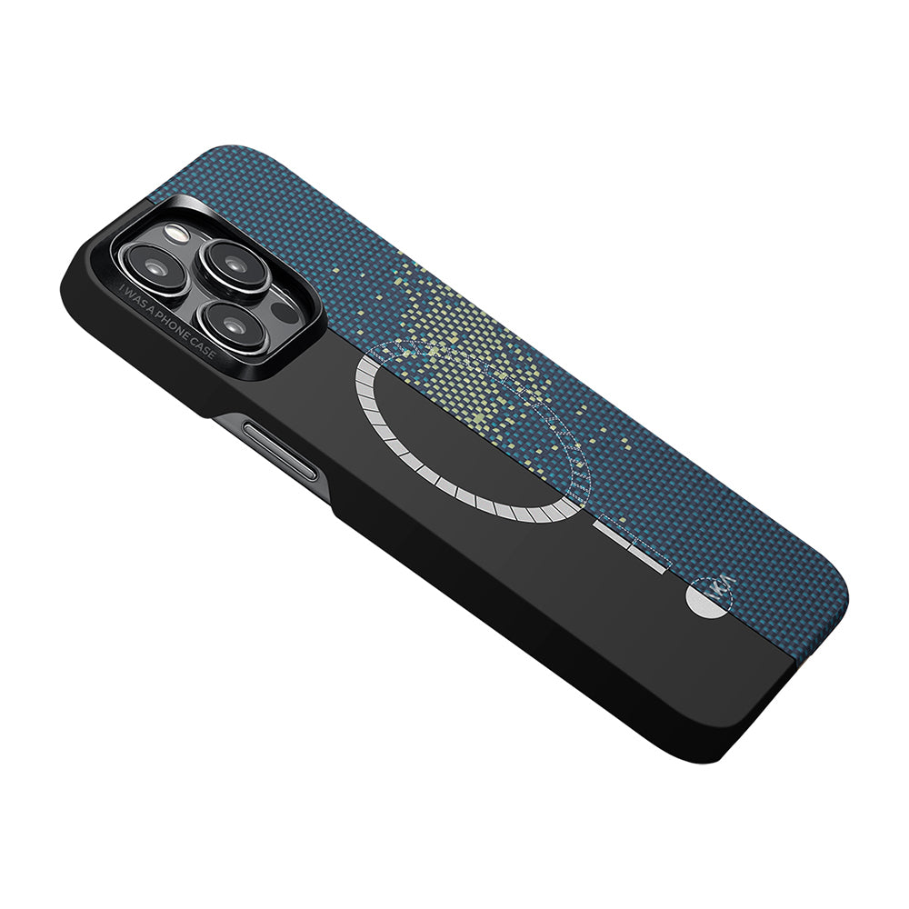 iPhone 15 Pro Max Kılıf M-safe Şarj Özellikli Aramid Fiber Pitaka Tactile Woven Starpeak Serisi Milky Way Galaxy Kılıf