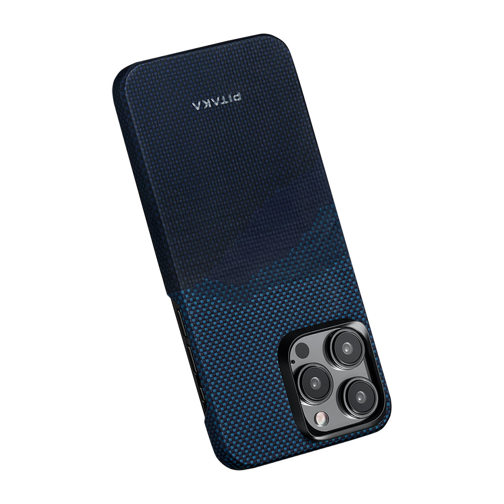 iPhone 15 Pro Max Kılıf M-safe Şarj Özellikli Aramid Fiber Pitaka Tactile Woven Starpeak Serisi Over The Horizon Kılıf