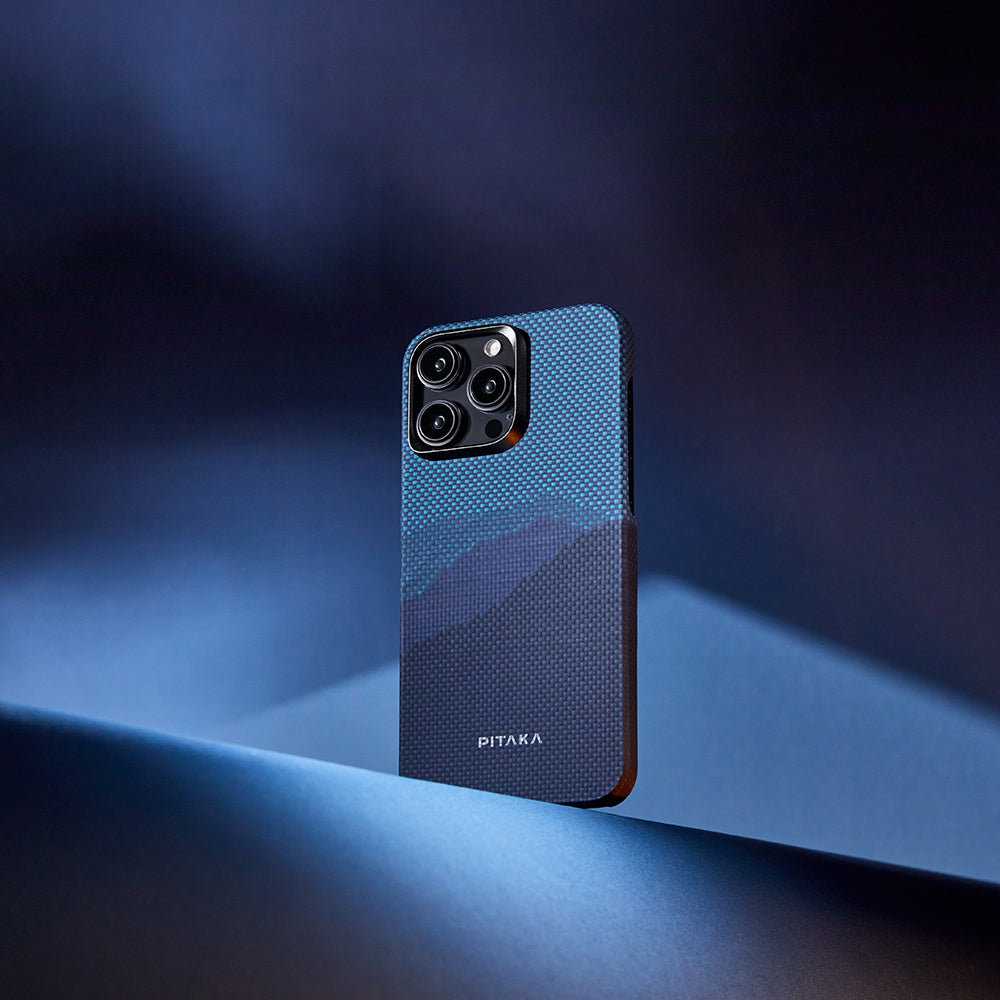 iPhone 15 Pro Max Kılıf M-safe Şarj Özellikli Aramid Fiber Pitaka Tactile Woven Starpeak Serisi Over The Horizon Kılıf