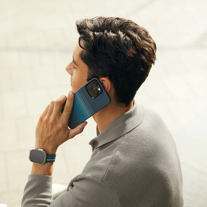 iPhone 15 Pro Max Kılıf M-safe Şarj Özellikli Aramid Fiber Pitaka Tactile Woven Sunset-Moonrise Serisi Moonrise Kılıf