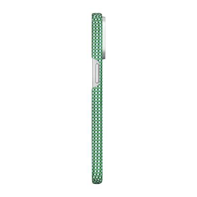 Apple iPhone 15 Pro Max Kılıf M-safe Şarj Özellikli Aramid Fiber Pitaka Ultra-Slim Classic Serisi Forest Green Kapak Yeşil