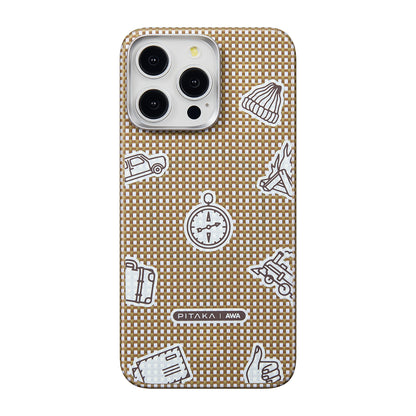 iPhone 15 Pro Max Kılıf M-safe Şarj Özellikli Awa Tasarımlı 1500D Aramid Fiber Pitaka Ultra-Slim Classic Serisi Canyon Kılıf