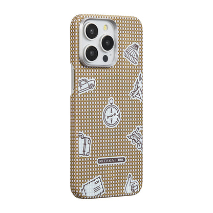iPhone 15 Pro Max Kılıf M-safe Şarj Özellikli Awa Tasarımlı 1500D Aramid Fiber Pitaka Ultra-Slim Classic Serisi Canyon Kılıf