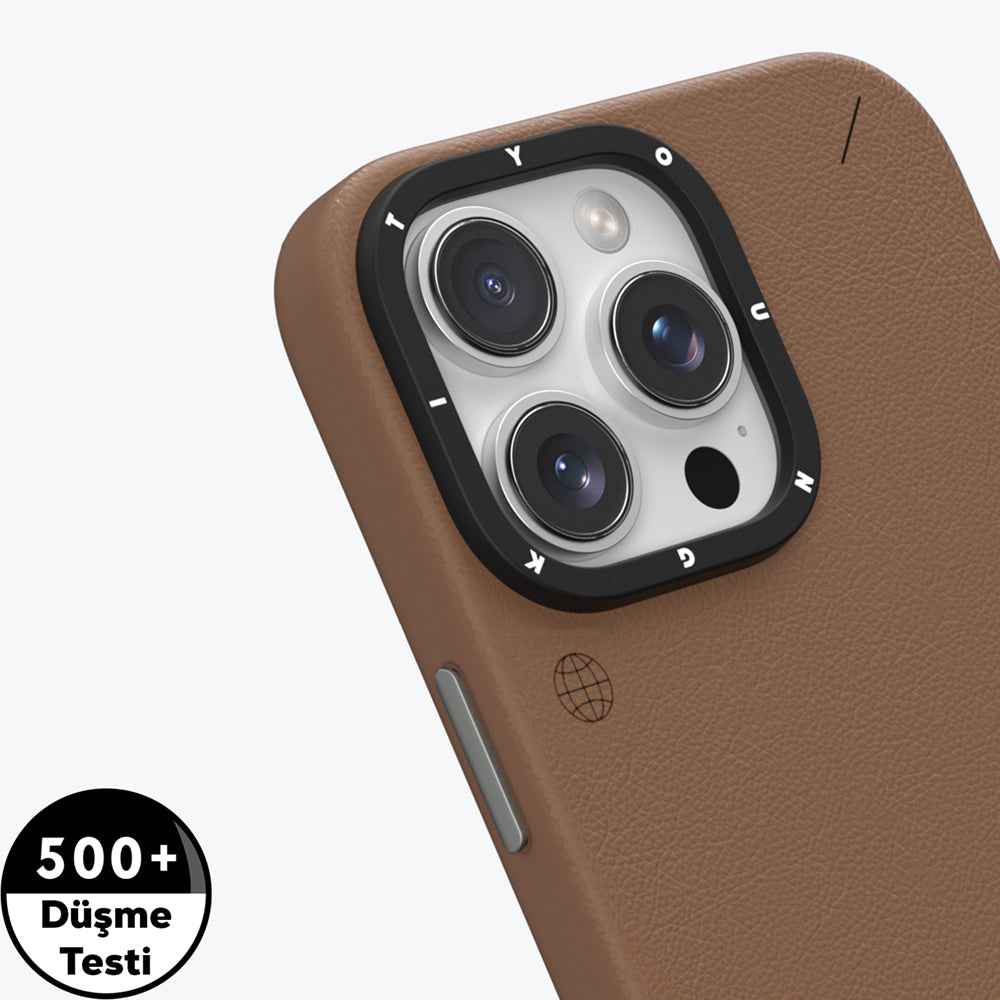 Apple iPhone 15 Pro Max Kılıf Magsafe Şarj Özellikli Basit Mat Deri Desenli Youngkit Tech Fashion Serisi Kapak Siyah