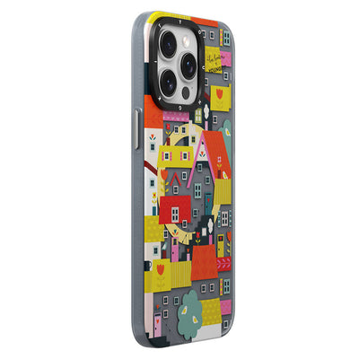Apple iPhone 15 Pro Max Kılıf Magsafe Şarj Özellikli Bee Brown Tasarımlı Youngkit Colorful Life Serisi Kapak Sarı