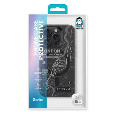 Apple iPhone 15 Pro Max Kılıf Magsafe Şarj Özellikli Benks City Serisi Kapak Mavi