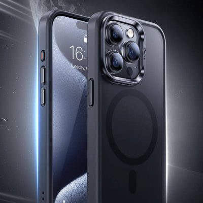 Apple iPhone 15 Pro Max Kılıf Magsafe Şarj Özellikli Benks Mist Protective Kapak Gri