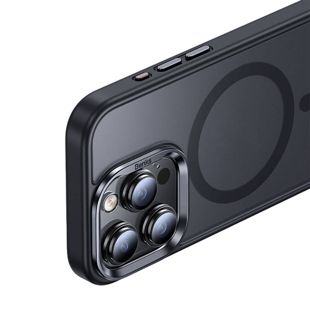 Apple iPhone 15 Pro Max Kılıf Magsafe Şarj Özellikli Benks Mist Protective Kapak Mavi