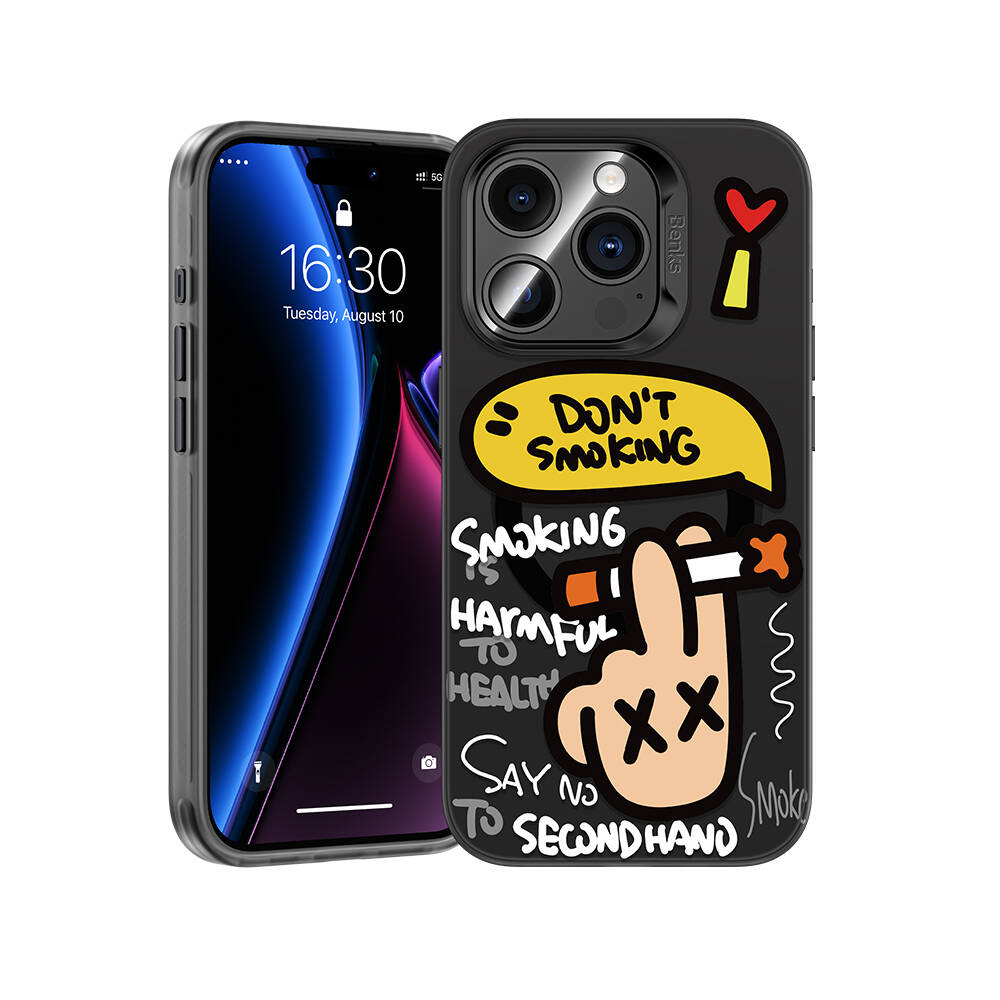 iPhone 15 Pro Max Kılıf M-safe Şarj Özellikli Benks No Smoking Kılıf