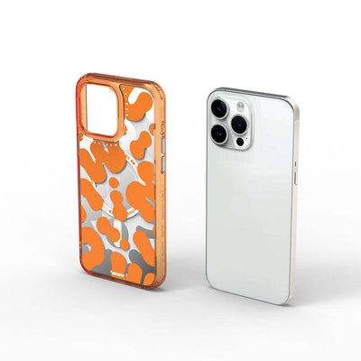 Apple iPhone 15 Pro Max Kılıf Magsafe Şarj Özellikli Boya Desenli Wiwu Fluorescent G Serisi Kapak Mor