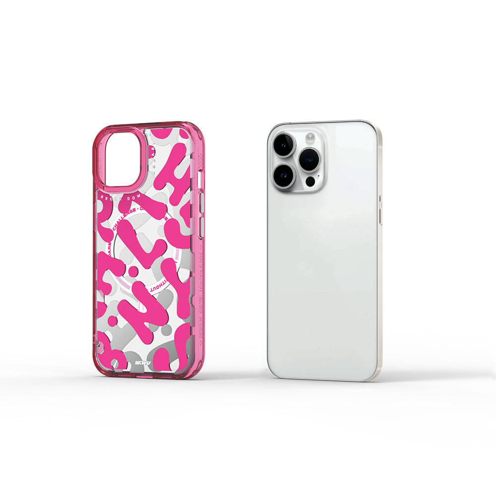 iPhone 15 Pro Max Kılıf M-safe Şarj Özellikli Boya Desenli Wiwu Fluorescent G Serisi Kılıf