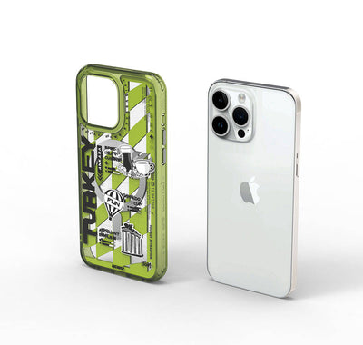 Apple iPhone 15 Pro Max Kılıf Magsafe Şarj Özellikli Desenli Wiwu Turkey A Serisi Kapak Yeşil