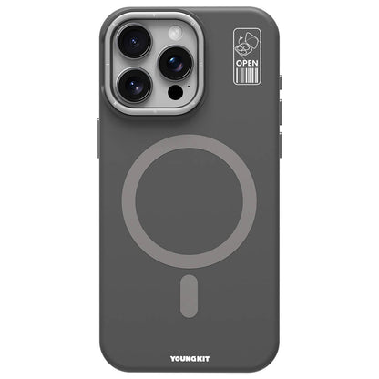 iPhone 15 Pro Max Kılıf M-safe Şarj Özellikli Kamera Standlı Youngkit Bitty Cream Kılıf