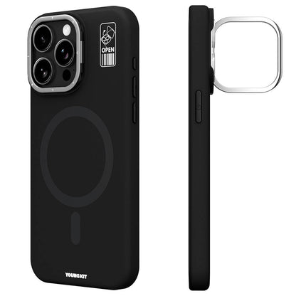 iPhone 15 Pro Max Kılıf M-safe Şarj Özellikli Kamera Standlı Youngkit Bitty Cream Kılıf
