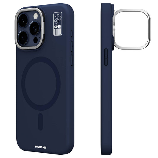 iPhone 15 Pro Max Kılıf M-safe Şarj Özellikli Kamera Standlı Youngkit Bitty Cream Kılıf