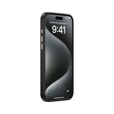Apple iPhone 15 Pro Max Kılıf M-safe Şarj Özellikli Karbon Fiber Görünümlü Zore Antina Kapak Siyah