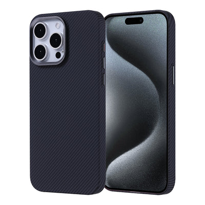 Apple iPhone 15 Pro Max Kılıf M-safe Şarj Özellikli Karbon Fiber Görünümlü Zore Nekst Kapak Yeşil