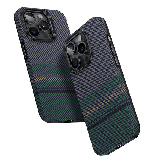 iPhone 15 Pro Max Kılıf M-safe Şarj Özellikli Karbon Fiber Tasarımlı Benks Aurora ArmorPro Kevlar Kılıf