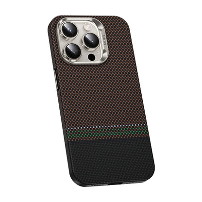 iPhone 15 Pro Max Kılıf M-safe Şarj Özellikli Karbon Fiber Tasarımlı Benks Prestige ArmorPro Kevlar Kılıf