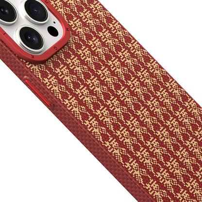 iPhone 15 Pro Max Kılıf M-safe Şarj Özellikli Kevlar 1500D Youngkit Auspicious Loong Serisi Kılıf