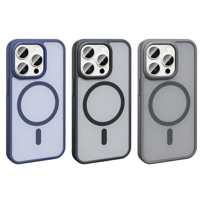 Apple iPhone 15 Pro Max Kılıf M-safe Şarj Özellikli Mat Arka Yüzey Zore Sio Kapak Siyah