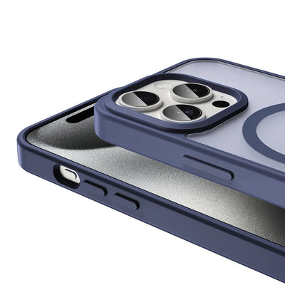 Apple iPhone 15 Pro Max Kılıf M-safe Şarj Özellikli Mat Arka Yüzey Zore Sio Kapak Gri