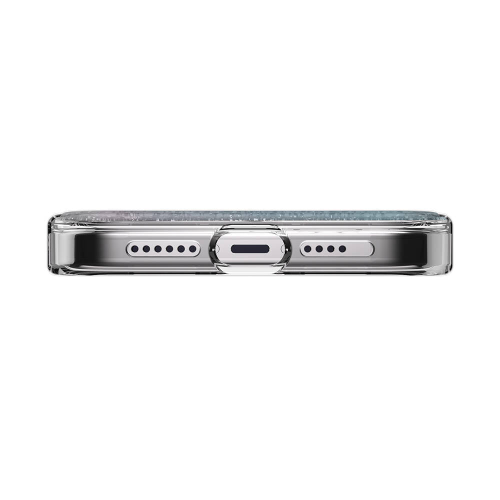Apple iPhone 15 Pro Max Kılıf Magsafe Şarj Özellikli Parlayan Simli Şeffaf Lisanslı Switcheasy Starfield-M Kapak Mor