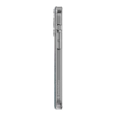 Apple iPhone 15 Pro Max Kılıf Magsafe Şarj Özellikli Parlayan Simli Şeffaf Lisanslı Switcheasy Starfield-M Kapak Mor