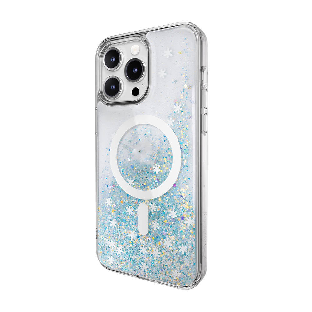 Apple iPhone 15 Pro Max Kılıf Magsafe Şarj Özellikli Parlayan Simli Şeffaf Lisanslı Switcheasy Starfield-M Kapak Colorful