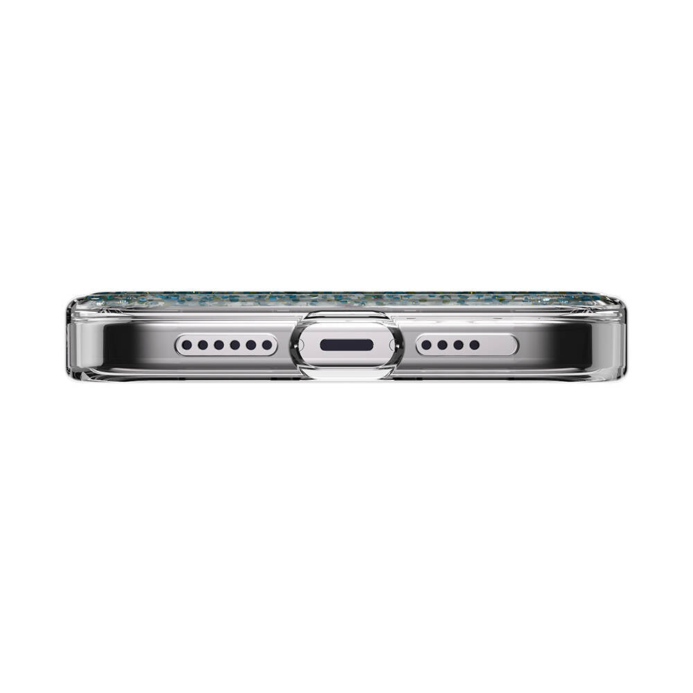 Apple iPhone 15 Pro Max Kılıf Magsafe Şarj Özellikli Parlayan Simli Şeffaf Lisanslı Switcheasy Starfield-M Kapak Mor