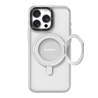 iPhone 15 Pro Max Kılıf M-safe Şarj Özellikli Parmak Ring Standlı Youngkit Pivot Serisi Kılıf