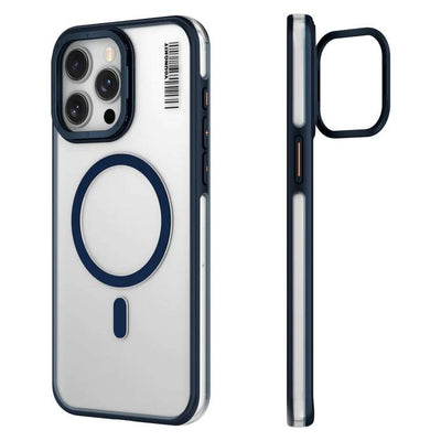 Apple iPhone 15 Pro Max Kılıf Magsafe Şarj Özellikli Sararma Önleyici Youngkit Crystal Grid Kapak Gümüş