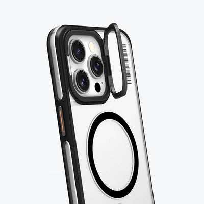 Apple iPhone 15 Pro Max Kılıf Magsafe Şarj Özellikli Sararma Önleyici Youngkit Crystal Grid Kapak Siyah
