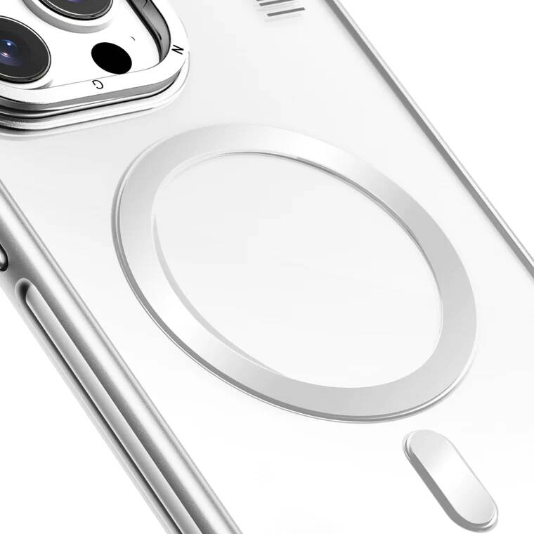 Apple iPhone 15 Pro Max Kılıf Magsafe Şarj Özellikli Sararma Önleyici Youngkit Crystal Grid Kapak Siyah