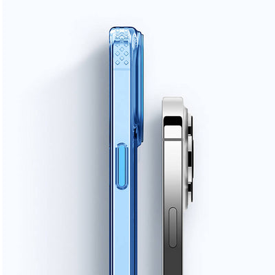 Apple iPhone 15 Pro Max Kılıf Magsafe Şarj Özellikli Saydam Arka Yüzey Recci Crystal Color Serisi Kapak Mavi