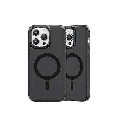 Apple iPhone 15 Pro Max Kılıf Magsafe Şarj Özellikli Saydam Arka Yüzey Recci Crystal Color Serisi Kapak Mavi
