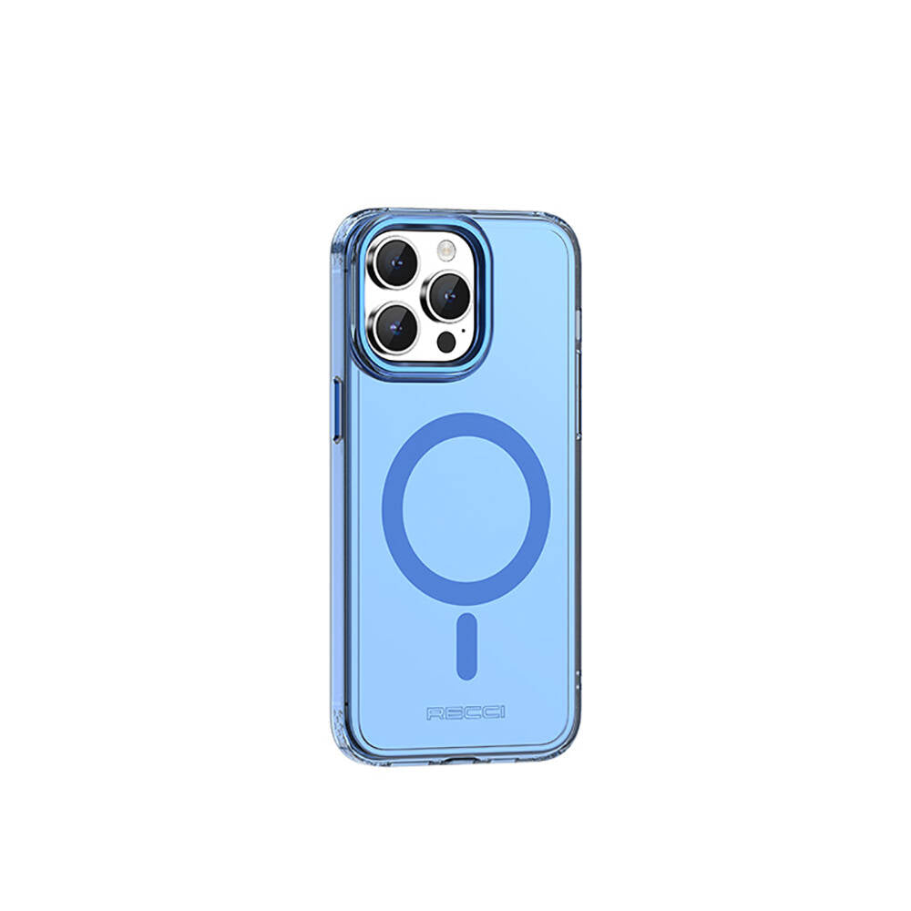 iPhone 15 Pro Max Kılıf M-safe Şarj Özellikli Saydam Arka Yüzey Recci Crystal Color Serisi Kılıf