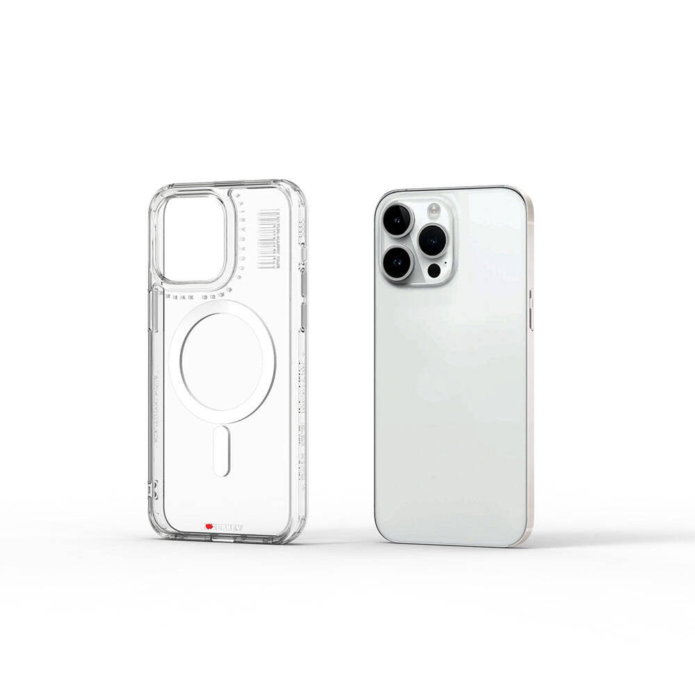 iPhone 15 Pro Max Kılıf M-safe Şarj Özellikli Şeffaf Transparan Wiwu Turkey D Serisi Kılıf