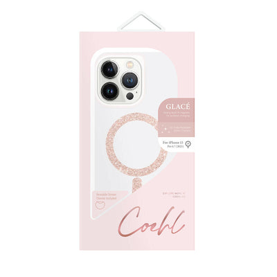 Apple iPhone 15 Pro Max Kılıf Magsafe Şarj Özellikli Simli Magnetik Coehl Glace Kapak Rose Gold