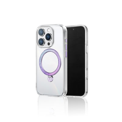Apple iPhone 15 Pro Max Kılıf M-safe Şarj Özellikli Standlı Pynana Dancing Streamer Serisi Kapak Mor