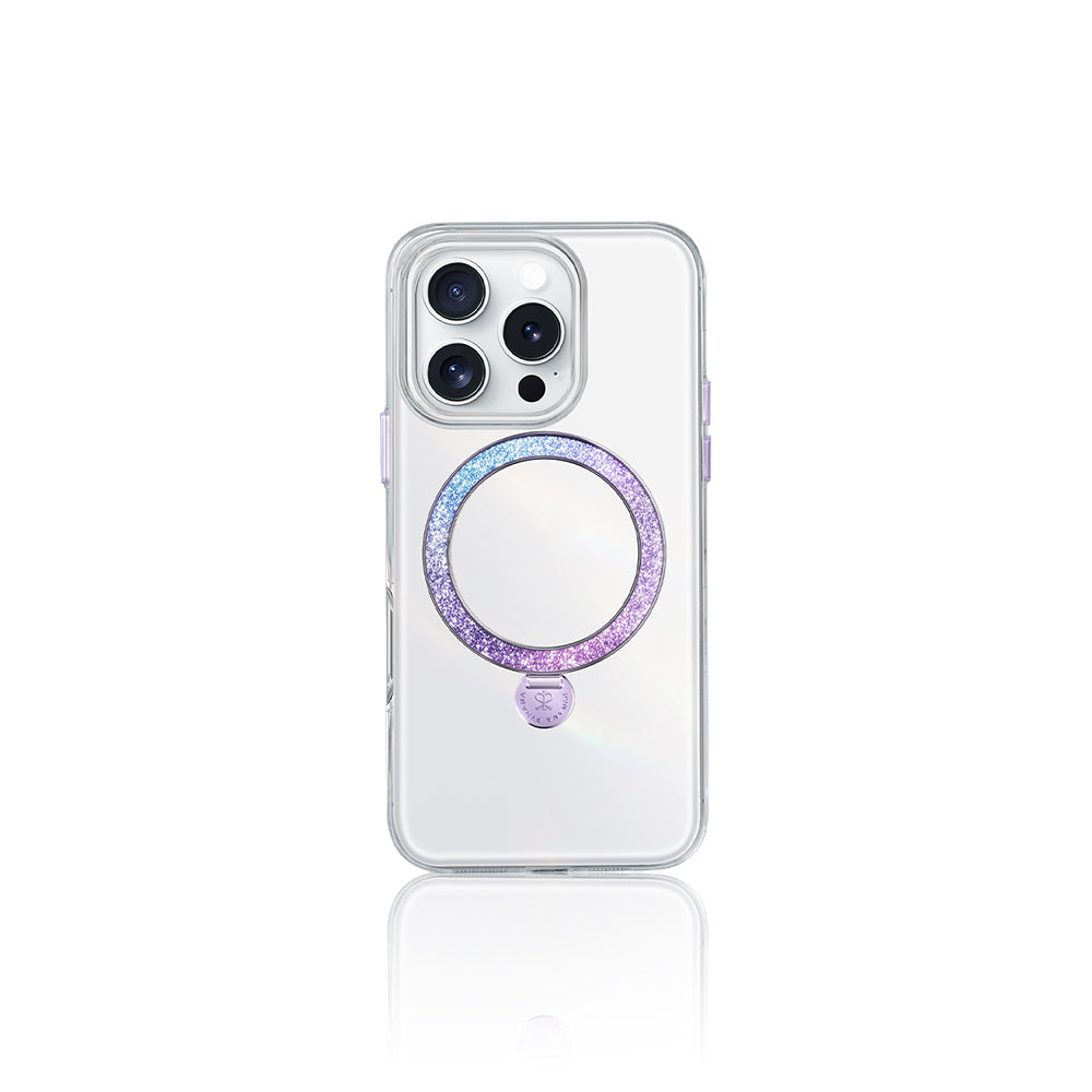 Apple iPhone 15 Pro Max Kılıf M-safe Şarj Özellikli Standlı Pynana Dancing Streamer Serisi Kapak Mor