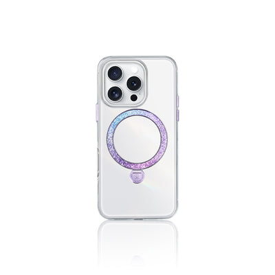 Apple iPhone 15 Pro Max Kılıf M-safe Şarj Özellikli Standlı Pynana Dancing Streamer Serisi Kapak Mor