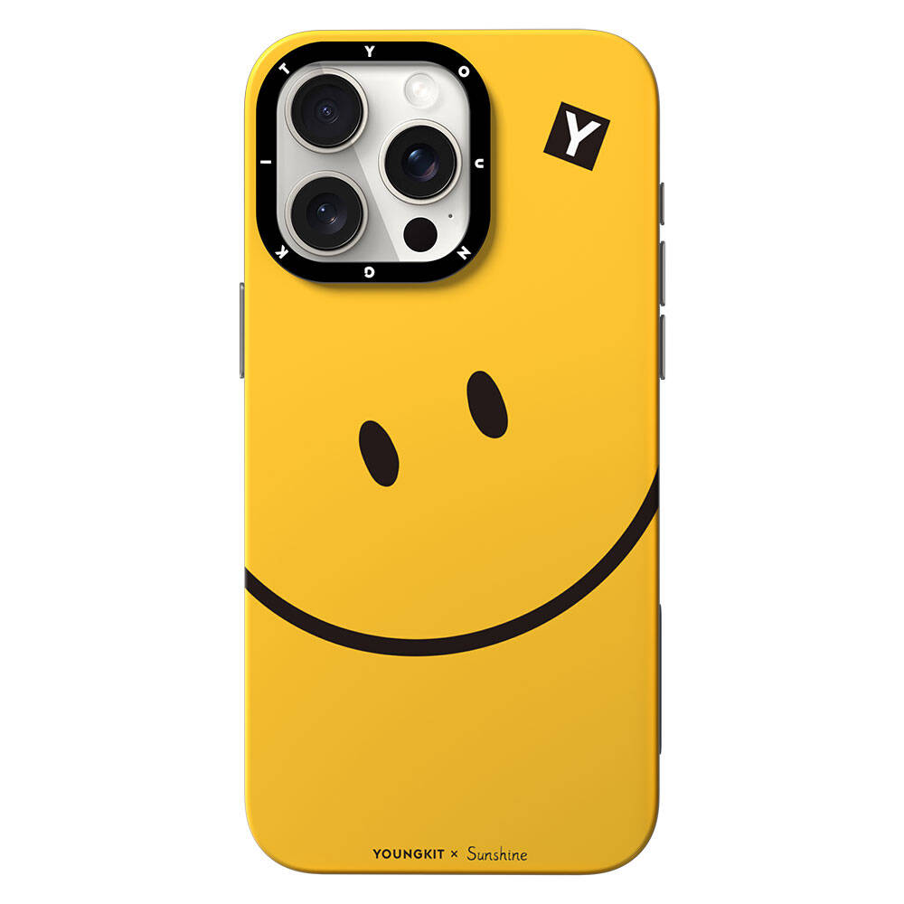 iPhone 15 Pro Max Kılıf M-safe Şarj Özellikli Sunshine Tasarımlı Youngkit Daily Happy Serisi Kılıf
