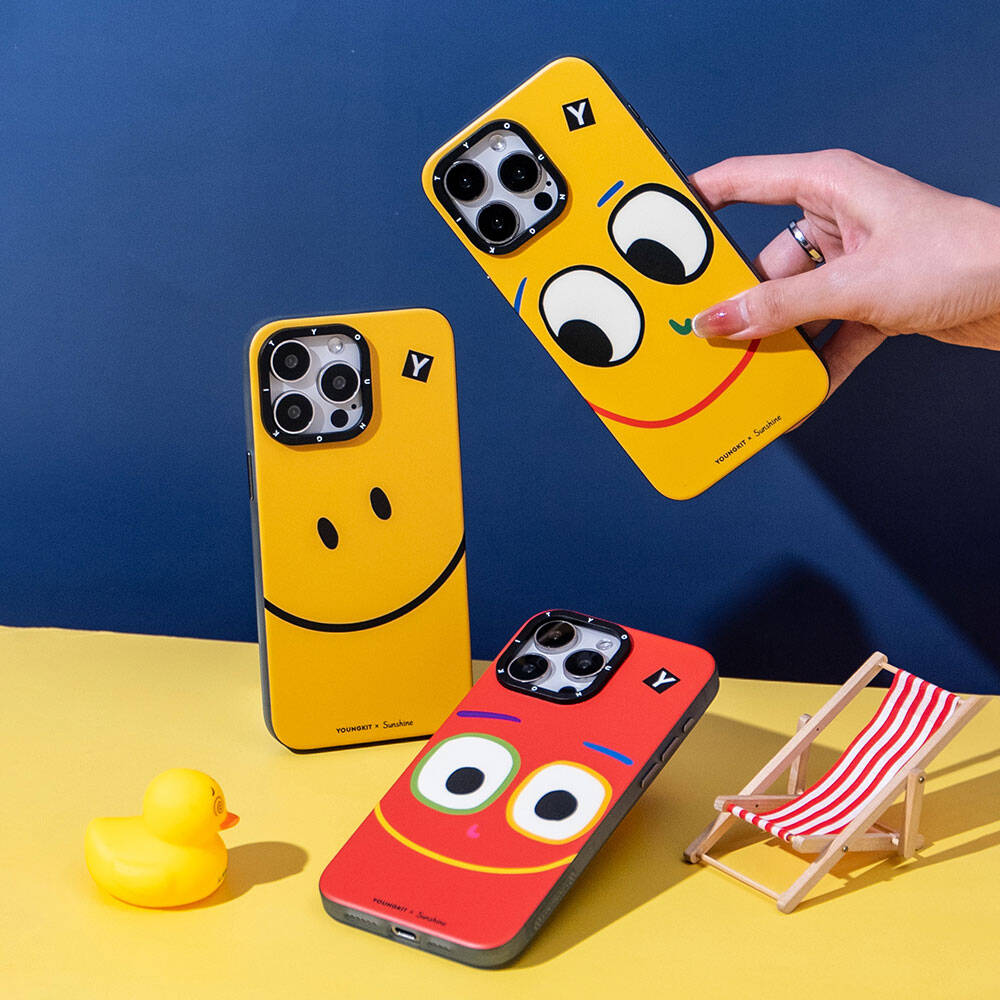 iPhone 15 Pro Max Kılıf M-safe Şarj Özellikli Sunshine Tasarımlı Youngkit Daily Happy Serisi Kılıf