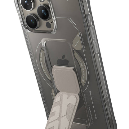 iPhone 15 Pro Max Kılıf M-safe Şarj Özellikli Teknoloji Desenli Standlı Skinarma Helio Kılıf