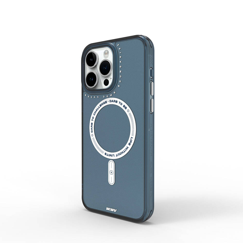 Apple iPhone 15 Pro Max Kılıf Magsafe Şarj Özellikli Wiwu Basic Color J Serisi Kapak Gri