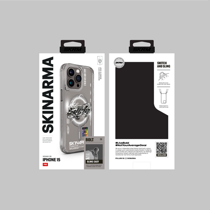 iPhone 15 Pro Max Kılıf M-safe Şarj Özellikli Yazı Desenli SkinArma Bolt Kılıf