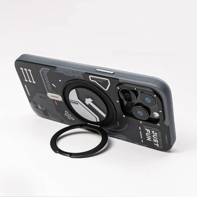 Apple iPhone 15 Pro Max Kılıf Magsafe Şarj Özellikli Youngkit 360° Standlı Starship Serisi Kapak Mavi