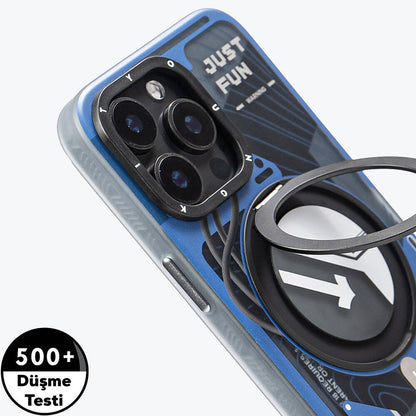 iPhone 15 Pro Max Kılıf M-safe Şarj Özellikli Youngkit 360° Standlı Starship Serisi Kılıf