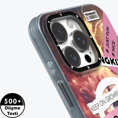 Apple iPhone 15 Pro Max Kılıf Magsafe Şarj Özellikli Youngkit A-City Serisi Kapak Mavi